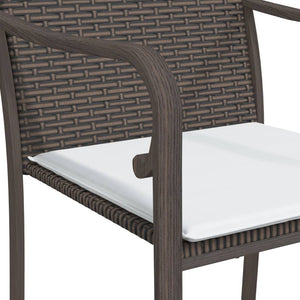 Set Pranzo da Giardino 5pz con Cuscini in Polyrattan e Acciaio 3186957