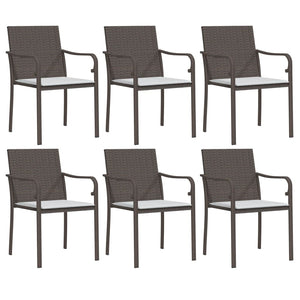 Set Pranzo da Giardino 7 pz con Cuscini in Polyrattan e Acciaio 3186965