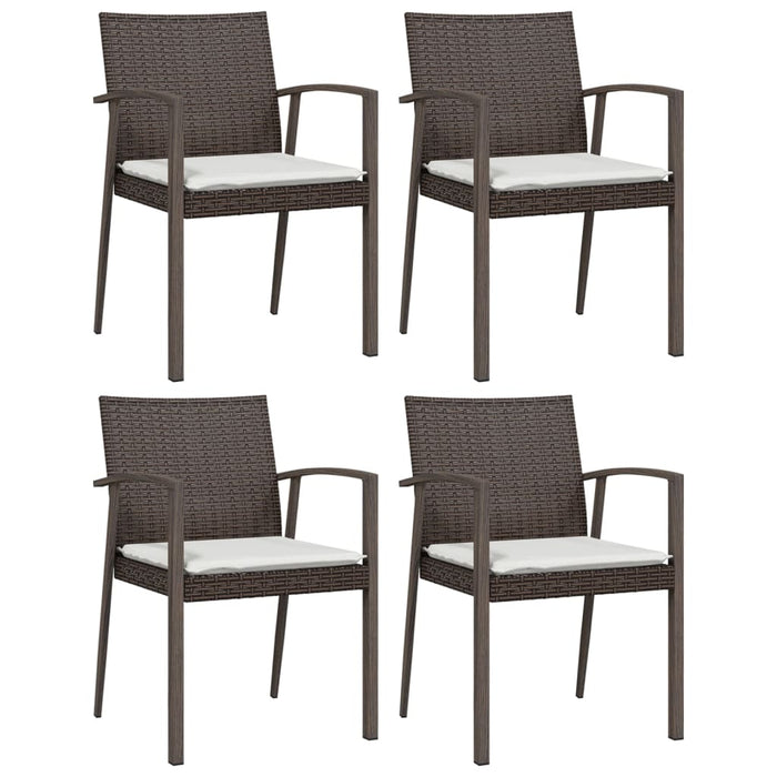 Set Pranzo da Giardino 5pz con Cuscini in Polyrattan e Acciaio 3186970