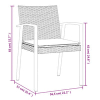 Set Pranzo da Giardino 5pz con Cuscini in Polyrattan e Acciaio 3186970