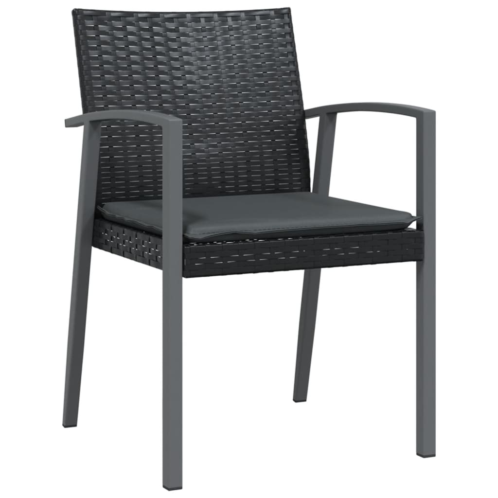 Set Pranzo da Giardino 5pz con Cuscini in Polyrattan e Acciaio 3186972