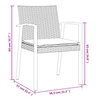 Set Pranzo da Giardino 5pz con Cuscini in Polyrattan e Acciaio 3186972