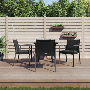 Set Pranzo da Giardino 5pz con Cuscini in Polyrattan e Acciaio 3186972