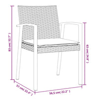 Set Pranzo da Giardino 7 pz con Cuscini in Polyrattan e Acciaio 3186978