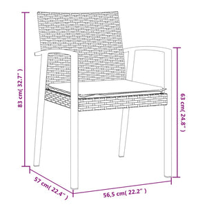 Set Pranzo da Giardino 7 pz con Cuscini in Polyrattan e Acciaio 3186978