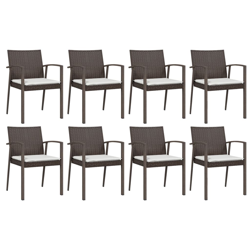 Set Pranzo da Giardino 9 pz con Cuscini in Polyrattan e Acciaio 3186998