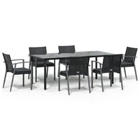 Set Pranzo da Giardino 7 pz con Cuscini in Polyrattan e Acciaio 3186999