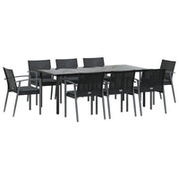 Set Pranzo da Giardino 9 pz con Cuscini in Polyrattan e Acciaio 3187000