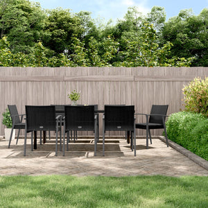 Set Pranzo da Giardino 9 pz con Cuscini in Polyrattan e Acciaio 3187000