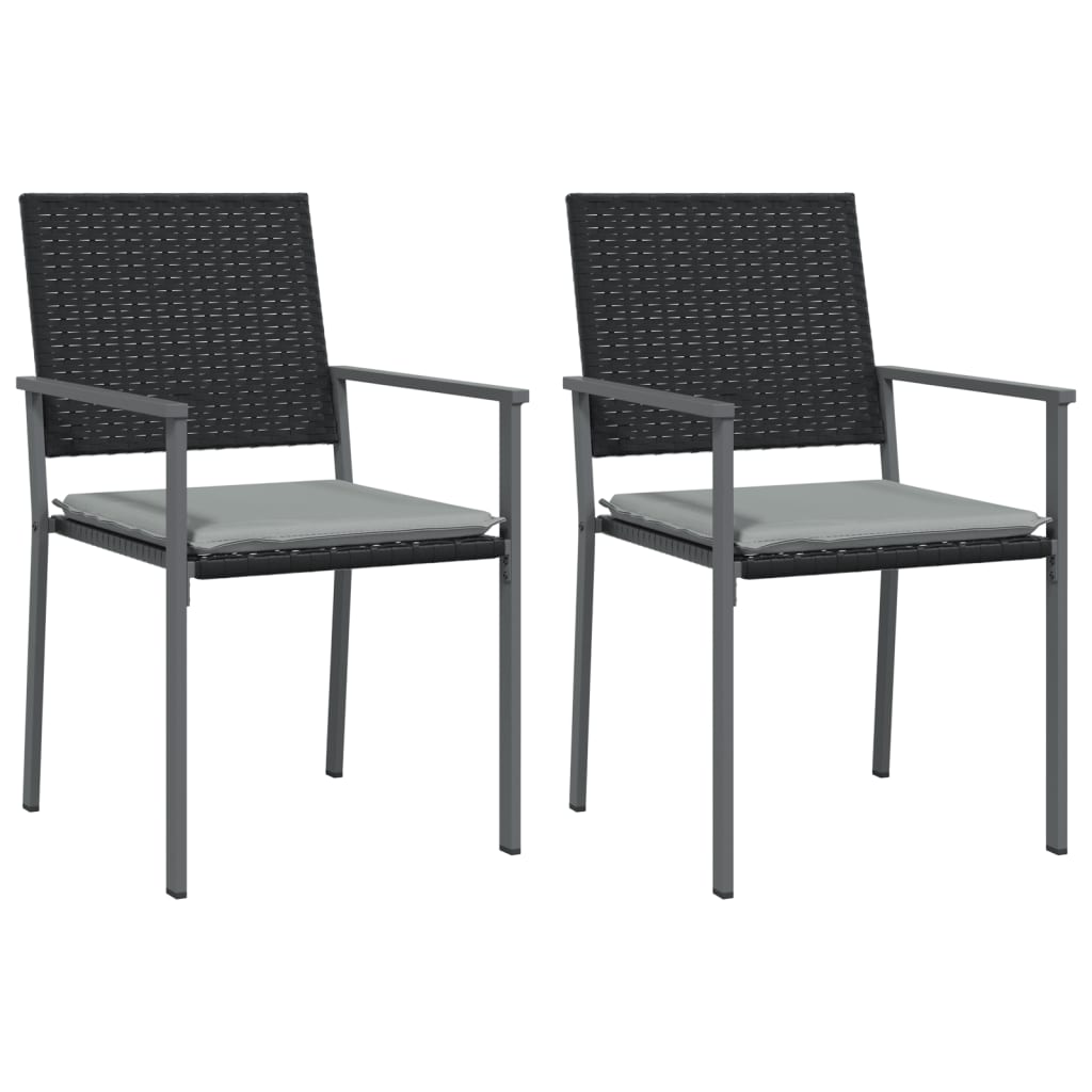 Set Pranzo da Giardino 3pz con Cuscini in Polyrattan e Acciaio 3187001