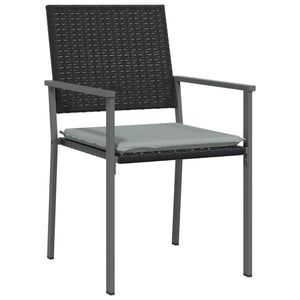 Set Pranzo da Giardino 3pz con Cuscini in Polyrattan e Acciaio 3187001