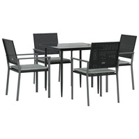 Set Pranzo da Giardino 5pz con Cuscini in Polyrattan e Acciaio 3187002