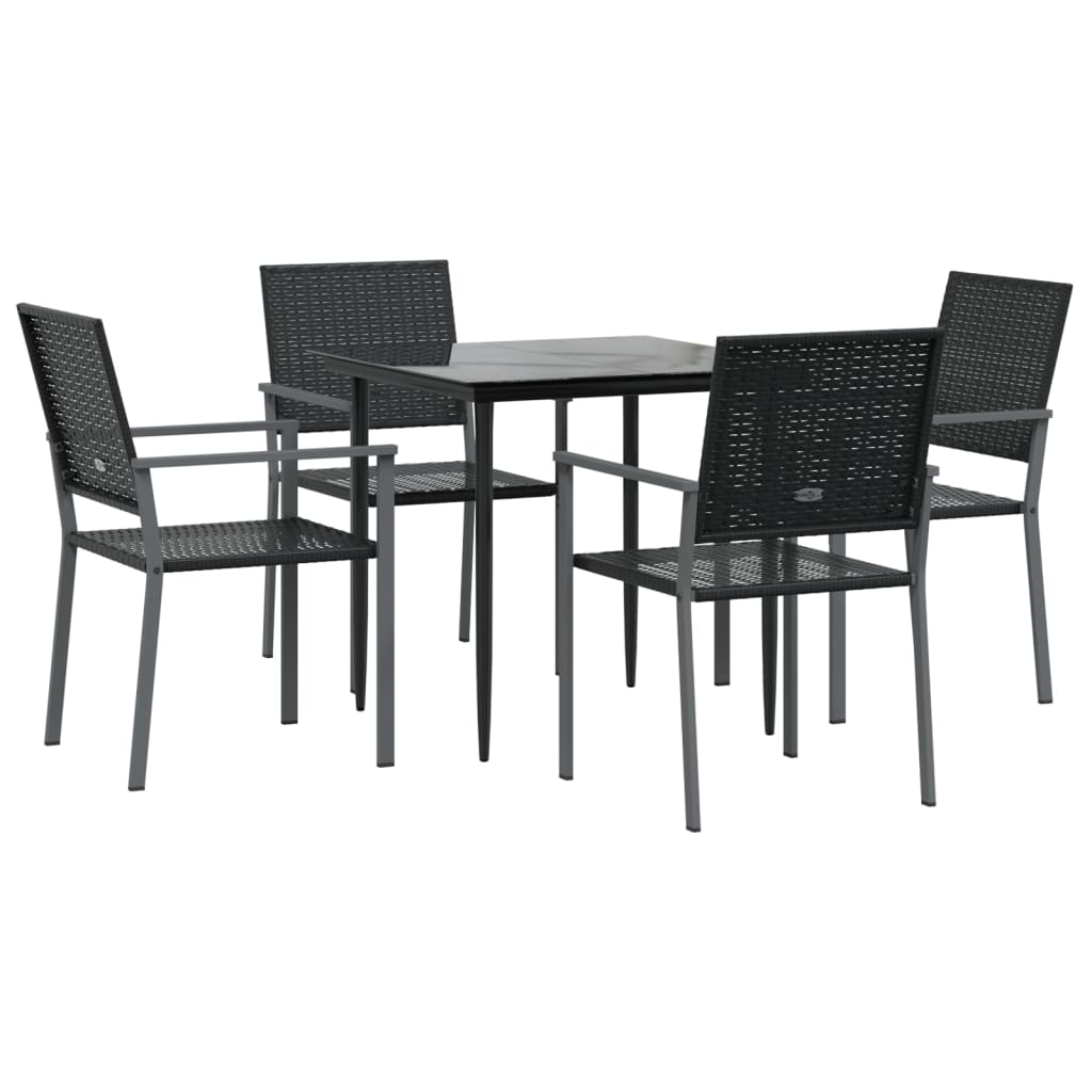 Set da Pranzo da Giardino 5 pz in Polyrattan e Acciaiocod mxl 77204