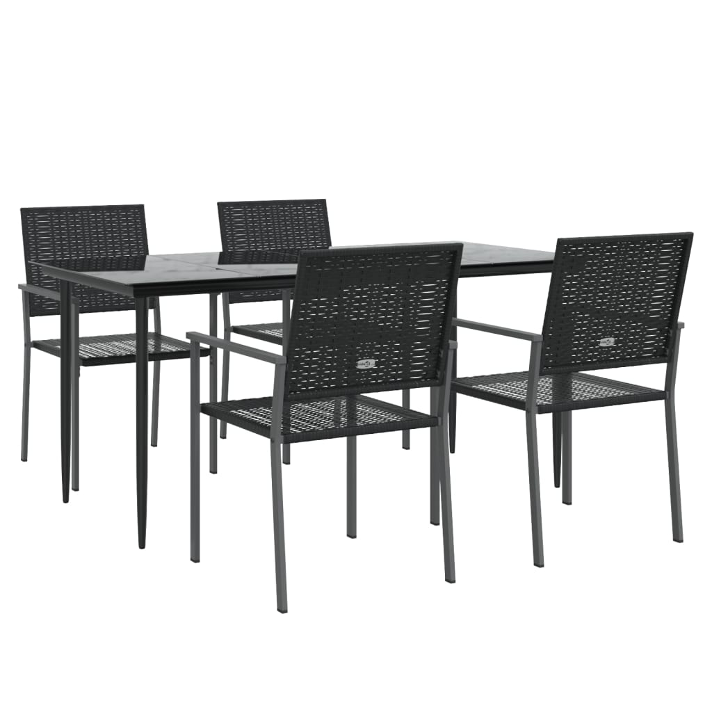 Set da Pranzo da Giardino 5 pz in Polyrattan e Acciaio 3187011