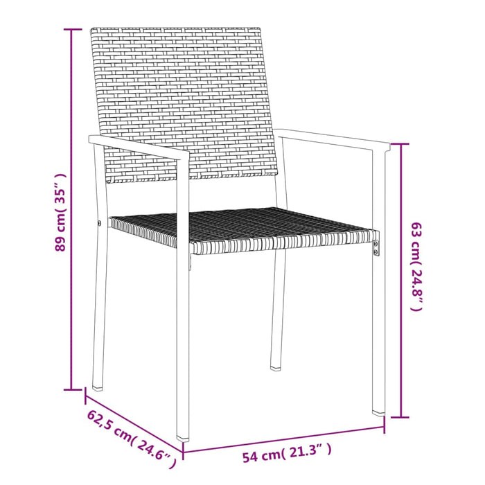 Set da Pranzo da Giardino 5 pz in Polyrattan e Acciaio 3187011