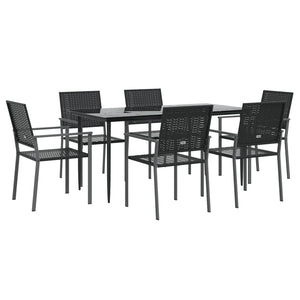 Set da Pranzo da Giardino 7 pz in Polyrattan e Acciaio 3187012