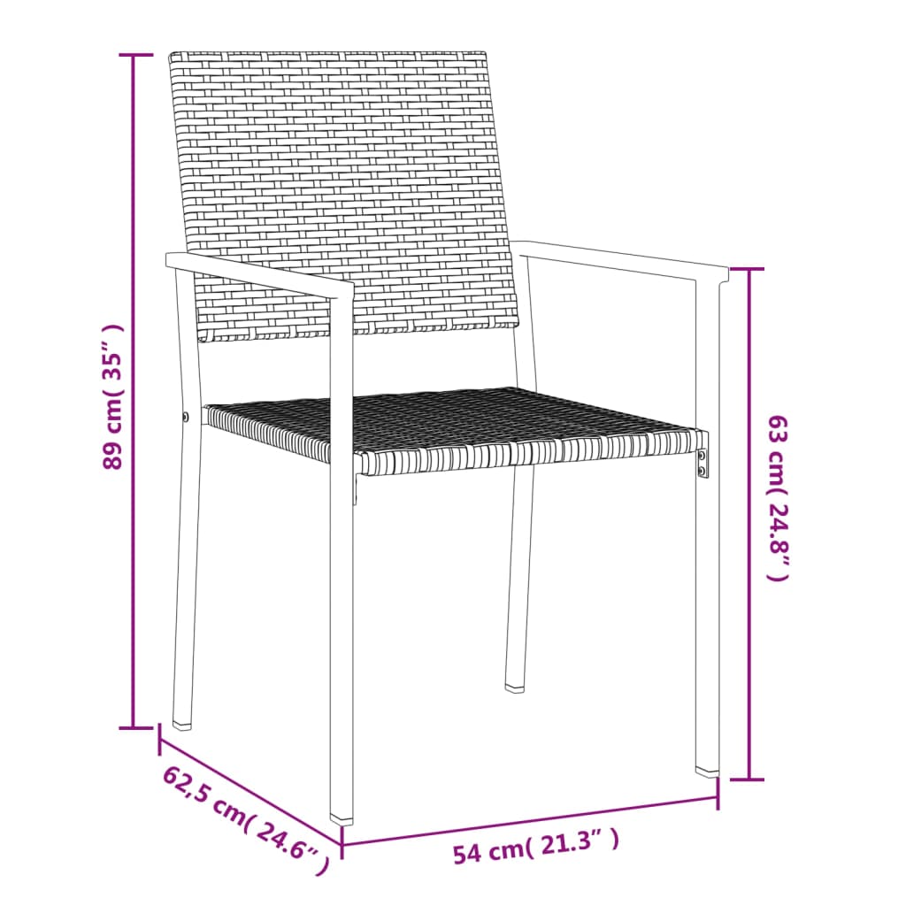 Set da Pranzo da Giardino 7 pz in Polyrattan e Acciaio 3187012