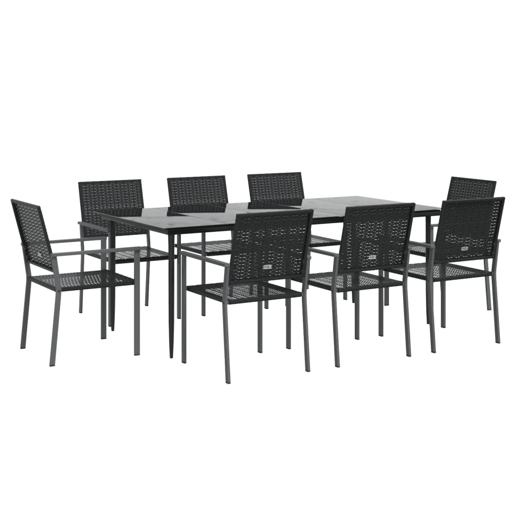 Set da Pranzo da Giardino 9 pz in Polyrattan e Acciaio 3187016