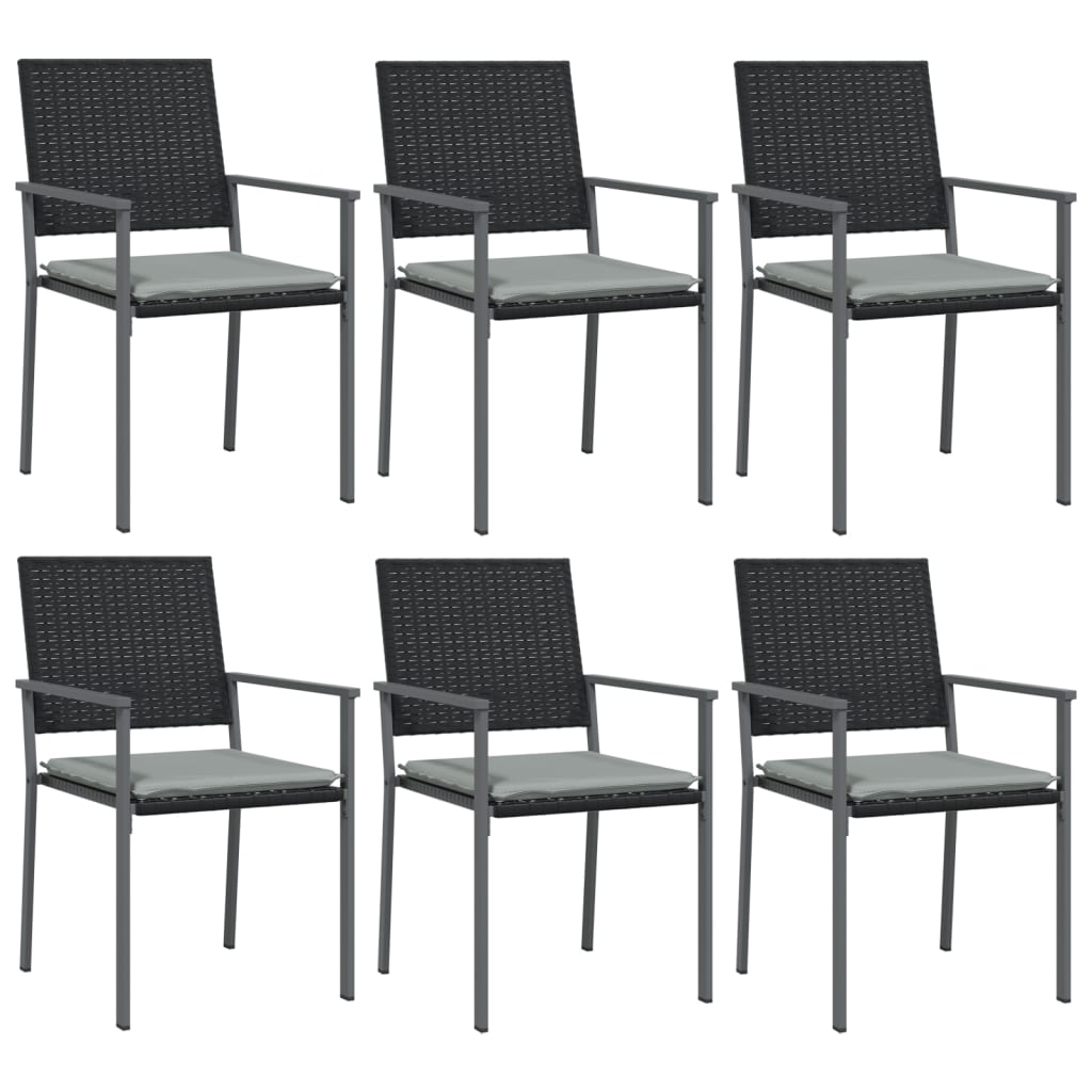 Set Pranzo da Giardino 7 pz con Cuscini in Polyrattan e Acciaio 3187022