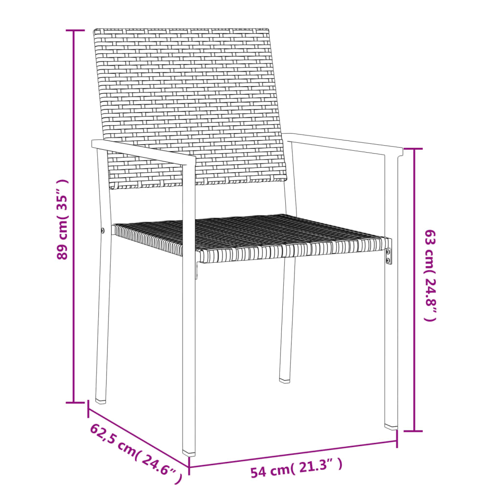 Set da Pranzo da Giardino 5 pz in Polyrattan e Acciaio 3187023