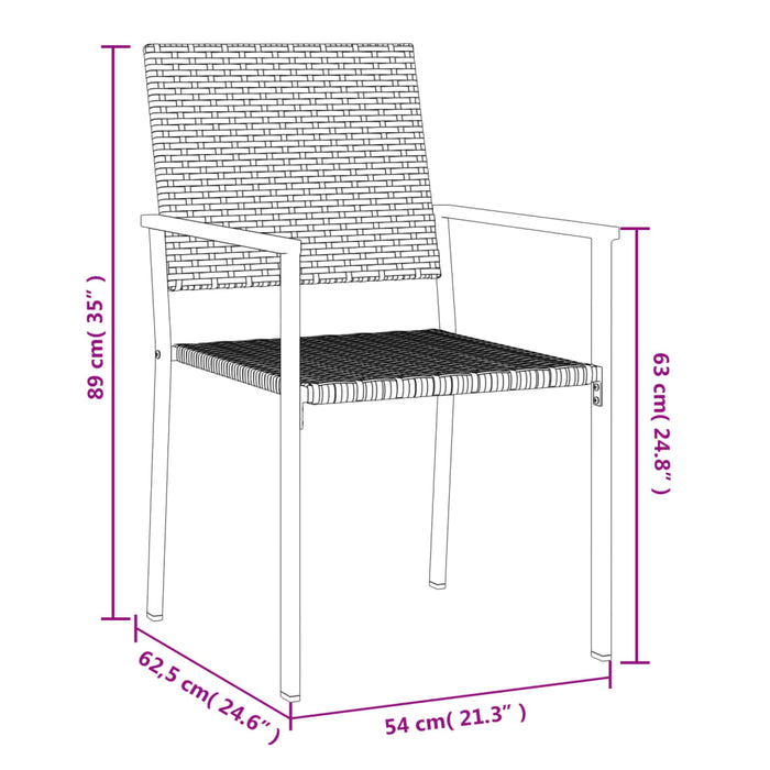 Set da Pranzo da Giardino 5 pz in Polyrattan e Acciaio 3187023