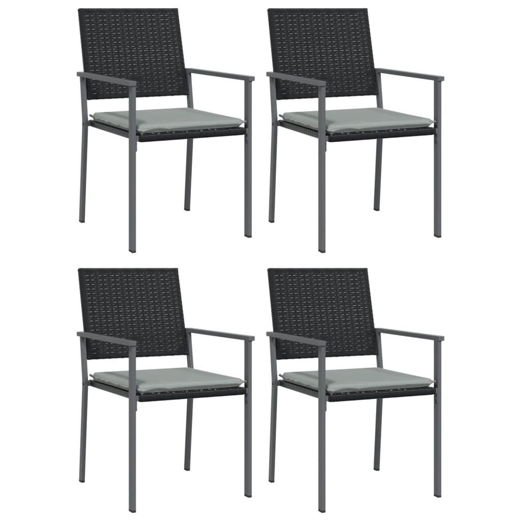 Set Pranzo da Giardino 5pz con Cuscini in Polyrattan e Acciaio 3187025