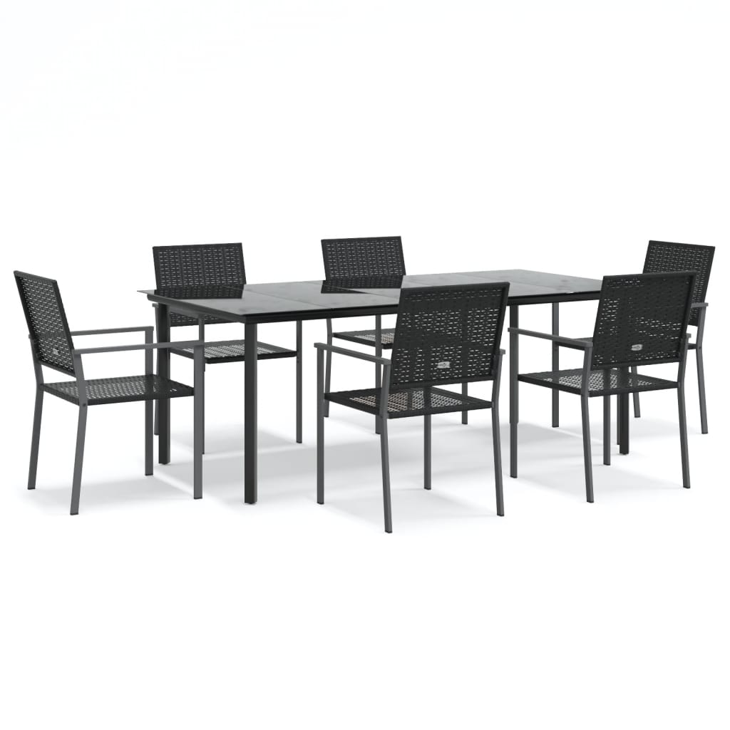 Set da Pranzo da Giardino 7 pz in Polyrattan e Acciaio 3187031