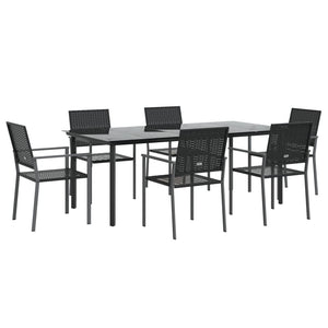 Set da Pranzo da Giardino 7 pz in Polyrattan e Acciaio 3187031