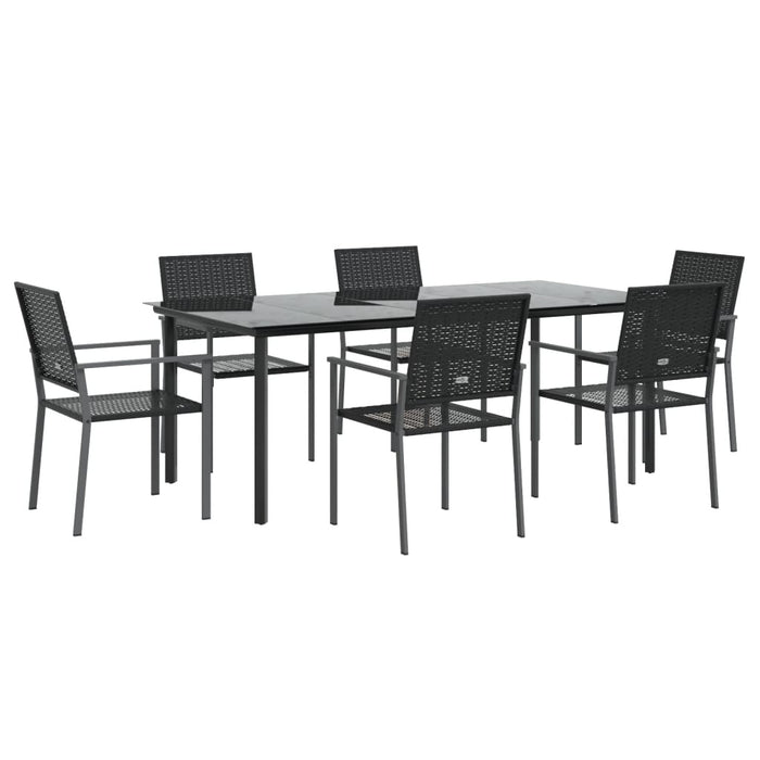 Set da Pranzo da Giardino 7 pz in Polyrattan e Acciaiocod mxl 76662