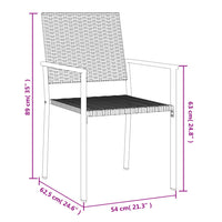 Set da Pranzo da Giardino 7 pz in Polyrattan e Acciaio 3187031