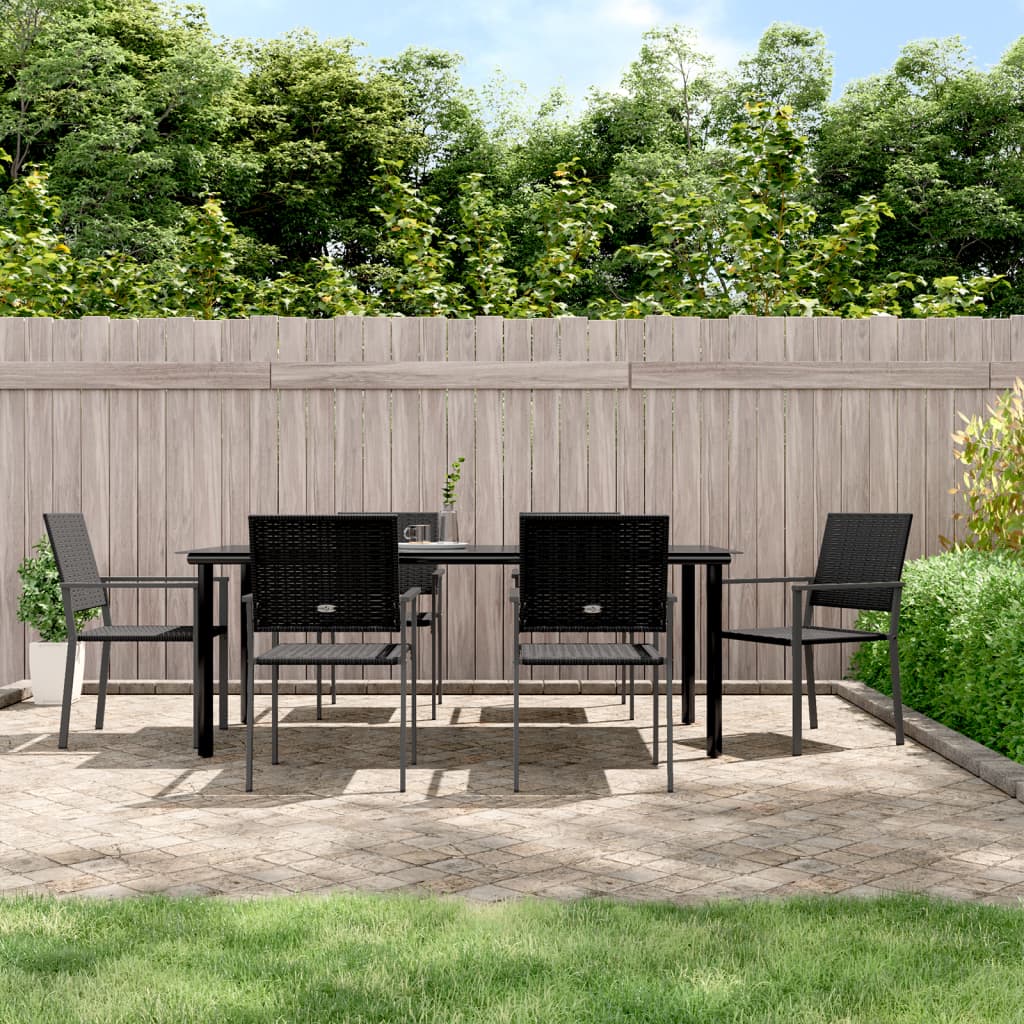 Set da Pranzo da Giardino 7 pz in Polyrattan e Acciaio 3187031