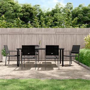 Set da Pranzo da Giardino 7 pz in Polyrattan e Acciaio 3187031