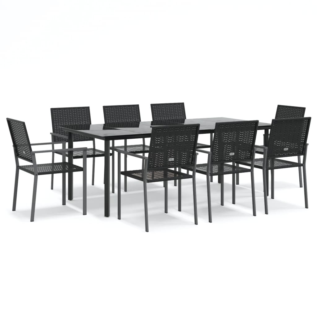 Set da Pranzo da Giardino 9 pz in Polyrattan e Acciaiocod mxl 100600