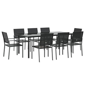 Set da Pranzo da Giardino 9 pz in Polyrattan e Acciaiocod mxl 100600