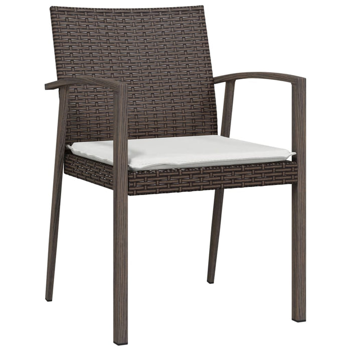 Sedie Giardino con Cuscini 4pz Marroni 56,5x57x83 cm Polyrattancod mxl 118231