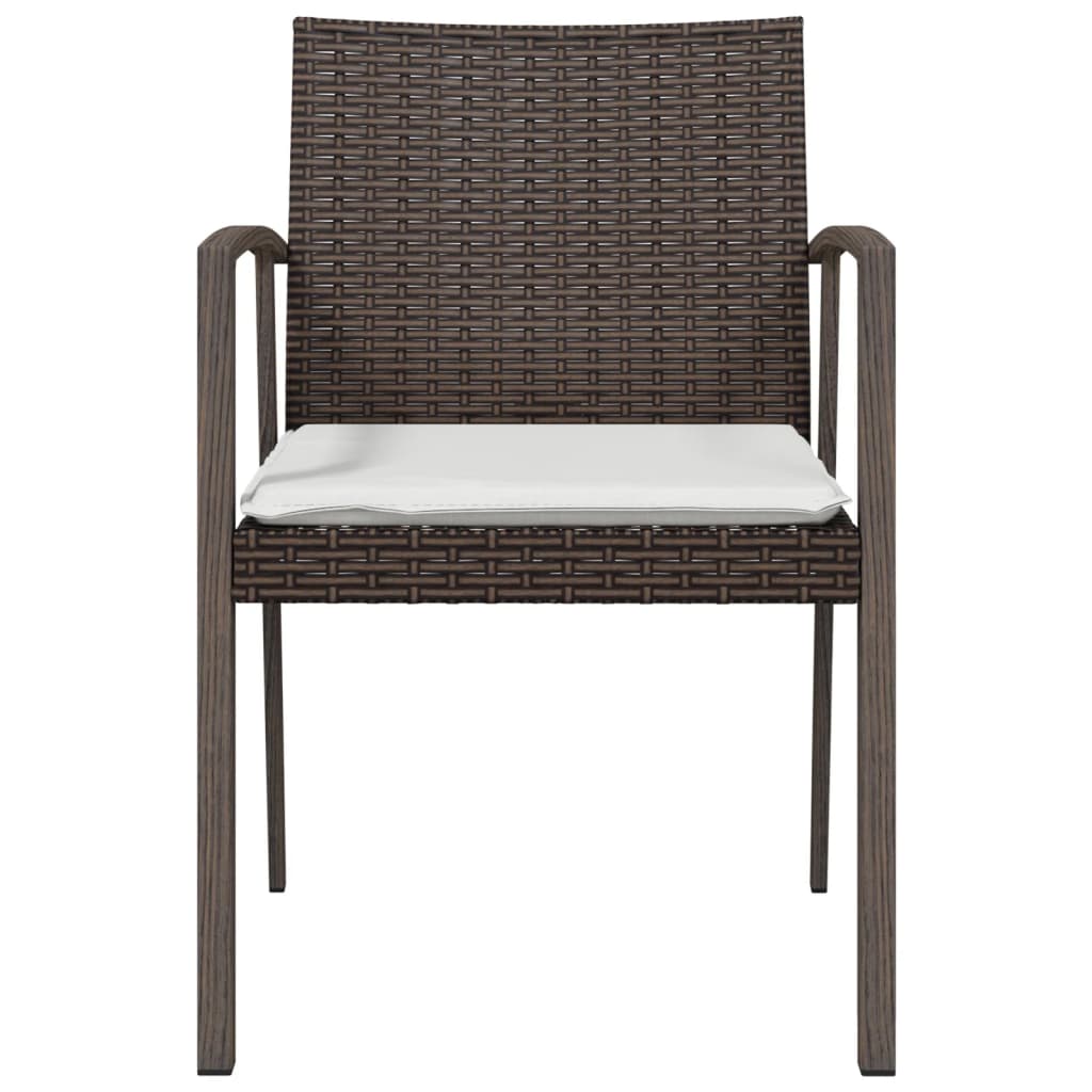 Sedie Giardino con Cuscini 6pz Marroni 56,5x57x83 cm Polyrattan 3187078