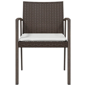 Sedie Giardino con Cuscini 6pz Marroni 56,5x57x83 cm Polyrattan 3187078