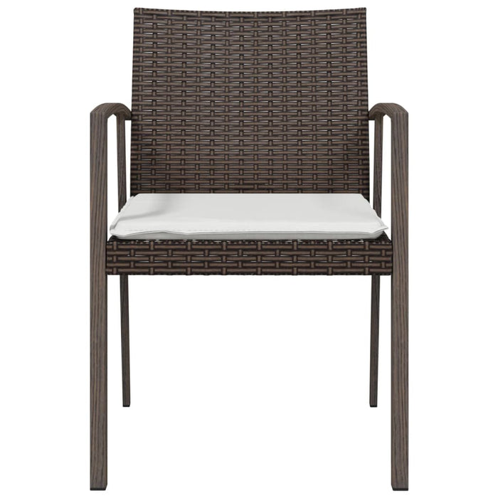 Sedie Giardino con Cuscini 6pz Marroni 56,5x57x83 cm Polyrattan 3187078