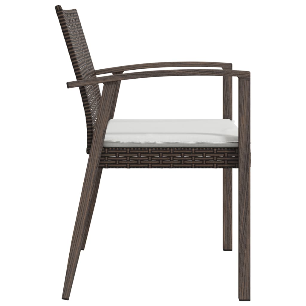 Sedie Giardino con Cuscini 6pz Marroni 56,5x57x83 cm Polyrattan 3187078