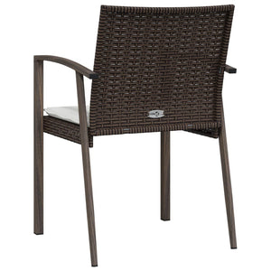 Sedie Giardino con Cuscini 6pz Marroni 56,5x57x83 cm Polyrattan 3187078