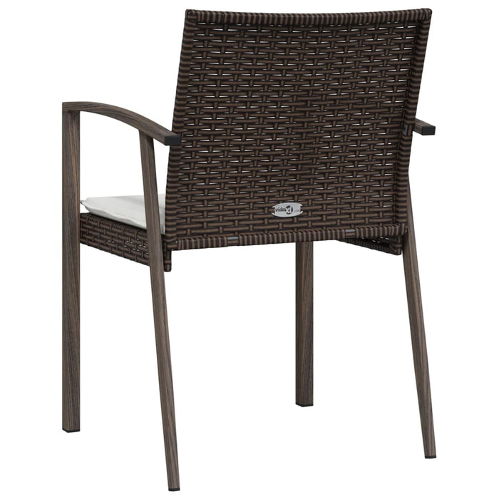 Sedie Giardino con Cuscini 6pz Marroni 56,5x57x83 cm Polyrattan 3187078