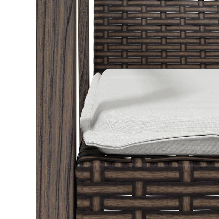 Sedie Giardino con Cuscini 6pz Marroni 56,5x57x83 cm Polyrattan 3187078