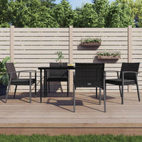 Sedie da Giardino con Cuscini 4pz Nere 56,5x57x83 cm Polyrattancod mxl 94297