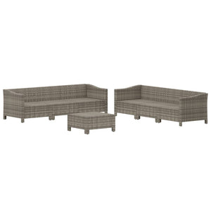 Set Divani da Giardino 7 pz con Cuscini in Polyrattan Grigio 3187266