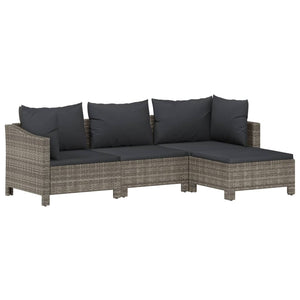 Set Divani da Giardino 7 pz con Cuscini in Polyrattan Grigio 3187266