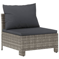 Set Divani da Giardino 7 pz con Cuscini in Polyrattan Grigio 3187266