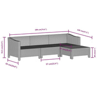 Set Divani da Giardino 7 pz con Cuscini in Polyrattan Grigio 3187266