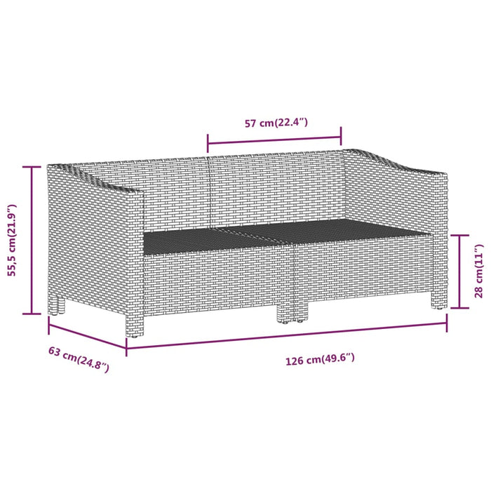 Set Divani da Giardino 7 pz con Cuscini in Polyrattan Grigio 3187266