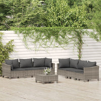 Set Divani da Giardino 7 pz con Cuscini in Polyrattan Grigio 3187266