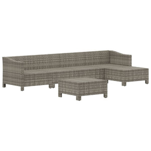 Set Divani da Giardino 6 pz con Cuscini in Polyrattan Grigio 3187271